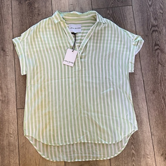 Lola River Tops - Lola River Striped Linen Shirt